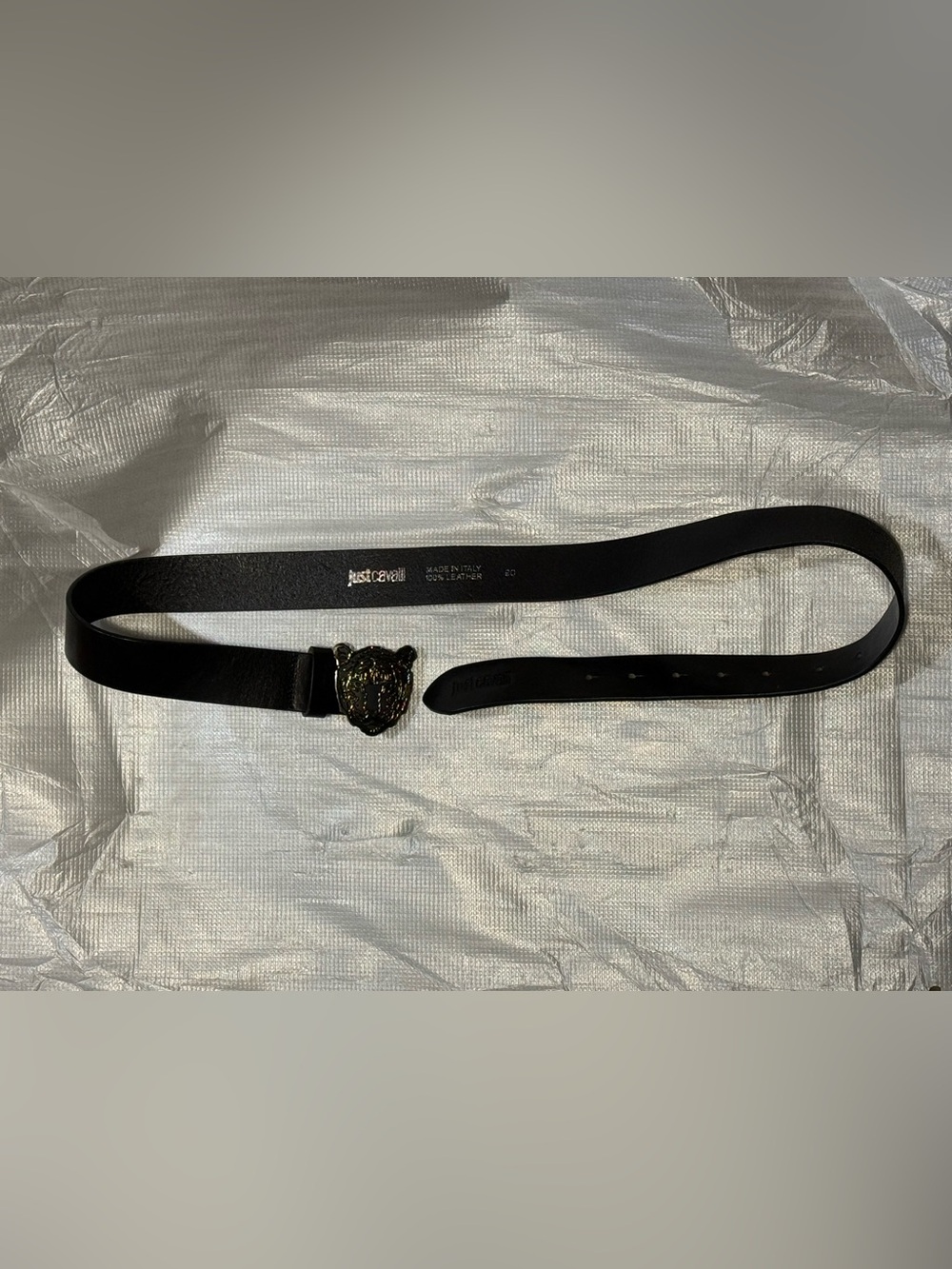 Just Cavalli Tiger Head Leather Belt (Size 90)